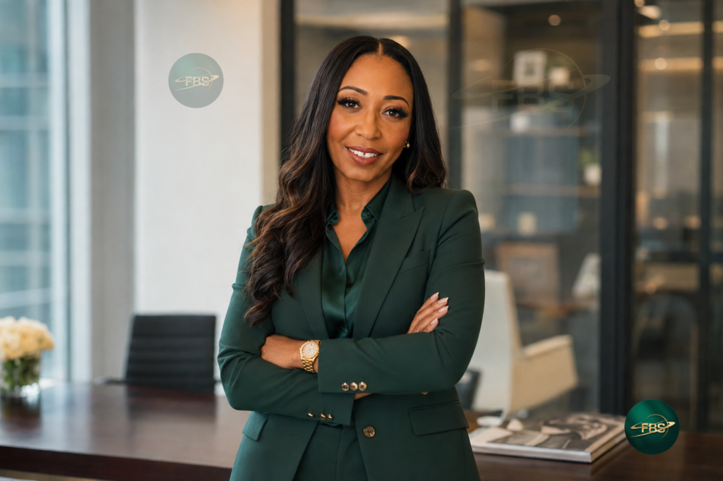 African American woman executive reviewing market data in a glass-walled conference room